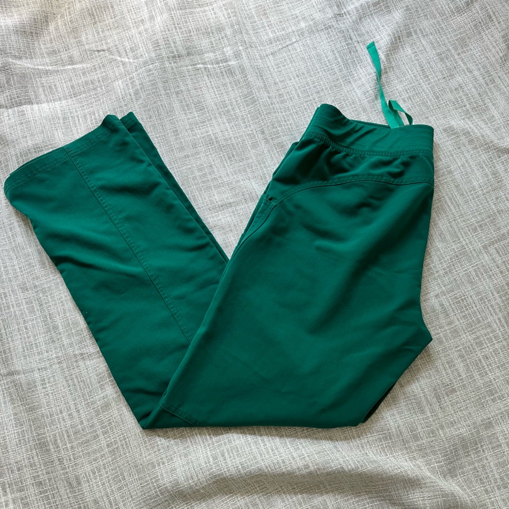 Figs Hunter Green Kade Cargo Scrub Pants